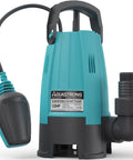 Heavy Duty Half Horsepower Submersible Sump Pump With Float Switch Drains Up To 2411GPH At 3ft Lift 16ft Vertical 19ft Cord