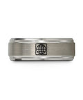 Straight Fly Tungsten Carbide Ring With Latitude Longitude Grid Map Design, silver plated with globe engraving.