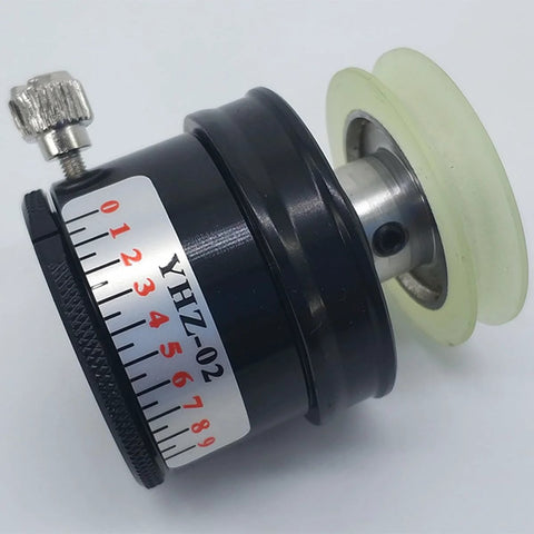 Front view of YHZ-02 MTB-03 magnetic damper and torque controller winding tensioner with knurled knob and scale.