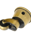 Close-up of a Vintage Zinc Alloy Swivel Caster, 1-3/4 Inch OD, Antique Brass Bronze Finish, showing wheel and mounting cup.