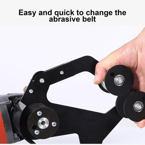 Diy Mini Belt Sander And Stainless Steel Pipe Polisher Featuring Flexible 20 And 40 Mm Strips for quick abrasive belt changes