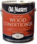 Four Pack Of One Gallon Oil Based Clear Wood Conditioner And Pre Stain Sealer Stops Blotchy Stains On Soft Fir And Pine With Low Voc Formula For Smooth Sailing Coverage That Has You Looking Like A Seasoned Pro In No Time - clear oil-based wood conditioner in a one-gallon can.