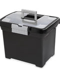 Kickass Heavy Duty Rolling Painters Cart With 5 Gallon Bucket Storage And Pro Tool Set black plastic toolbox with clear lid and handle