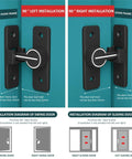 Installation diagram of 90 Degree Heavy Duty Barn Door Latch Lock For Cabinets Sliding Doors And Barn Doors Zinc Alloy.