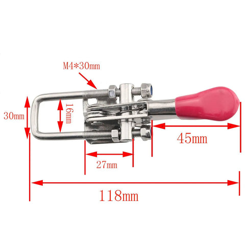 Dimensions of Stainless Steel Adjustable Lock Clamp 2 Pack Built Tough Heavy Duty Toggle Clamp With Quick Release Latch U Bolt Fast Release Bolt On Clamp For Cabinets Boxes And DIY Projects