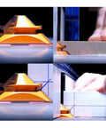 Close-up of Lock Miter Router Bits and Tongue and Groove Set with One Quarter Inch Shank in use for precise joints