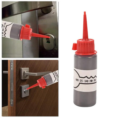 Graphite Garage Door And Lock Lubricant 60ml Oil Free Powder Formula For Sliding Doors And Hinges shown in use on locks