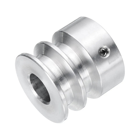 Beefy Aluminum Alloy V-Type Pulley With 12mm Bore and Double Groove, 30mm Outer Diameter, for motors and drilling machines, side view