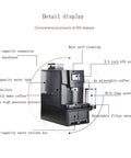 Smooth Operator Automatic Bean To Cup Coffee Maker Featuring A Slick Color Touch Display And Hassle Free Self Cleaning Cycle For Pro Level Continuous Brewing At Office Or Home details showing bean warehouse, LCD screen, and self-cleaning features.