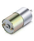 12V High Torque Gear Motor With 550 RPM Micro Speed Reduction Geared Motor Center Output Shaft 37mm Diameter Gearbox All Metal Gears