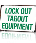 Industrial Aluminum Safety Sign For Lockout Tagout 8x12 inches, durable metal, rust-free, for workshops and construction sites