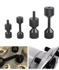 Heavy Duty Aluminum Flange Alignment Pins For Jig Fixtures And Precision Machining with four different sizes in black finish.