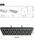 2 Pack 24 Inch Window Planter Boxes With Adjustable Brackets And Nonwoven Fabric Grow Bags For Deck Railing Balcony Hanging