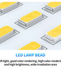 LED lamp beads in bright yellow, showcasing high brightness and color rendering for Hella Bright Solar Street Lights For Outdoor Yard Waterproof Motion Sensor Dusk To Dawn Led Flood Lighting Zero Electric Bills Garage Driveway Pathways 60W Plug And Play Rock Solid All Night Long Illumination.