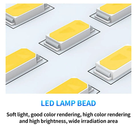 LED lamp beads in bright yellow, showcasing high brightness and color rendering for Hella Bright Solar Street Lights For Outdoor Yard Waterproof Motion Sensor Dusk To Dawn Led Flood Lighting Zero Electric Bills Garage Driveway Pathways 60W Plug And Play Rock Solid All Night Long Illumination.