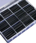 This Awesome 650 Piece Heat Shrink Tubing Kit With 2 To 1 Ratio Delivers Super Secure Wire Wraps That Stick Tight And Won't Slip Even In Hot Or Cold Temps Plus The Massive Assortment Covers All Your Electrical Projects No Matter How Big Or Small They. black PE heat shrink tubing kit, 650 pieces, assorted sizes in organizer case