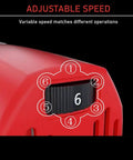 Close-up of adjustable speed settings on Heavy Duty 1100W Pipe Polisher And Tube Sander with variable control dial.