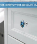 Kingfisher Hyacinth Bloom Cabinet Knobs Set Of 2 1.1 Inch Stainless Steel Aluminum Alloy Drawer Pulls installed on cabinet