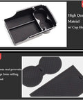 Tesla Model S X Center Console Organizer With Armrest Storage Box And Cup Holder For 2016 To 2021 Models featuring silicone mat