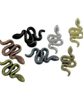 Mix of snake shaped cabinet knobs and drawer pulls in various finishes with focus keyword Snake Shaped Cabinet Knobs And Drawer Pulls In Zinc Alloy With Ancient Red Bronze Finish Dope Animal Theme Hardware For Dressers Cabinets And Drawers Modern Rustic Furniture Knobs For Living Room And Bedroom.