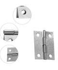 Eight Piece 1.5 Inch 304 Stainless Steel Butt Hinges For Jewelry Boxes Small Cabinets Square Doors And Drawers, silver finish