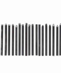 Pro Grade Jewelry Anvil and Chisel Kit With 12 16 20 Piece Metal Punch Stamp Set Stainless Steel Goldsmith Tools laid out on white surface