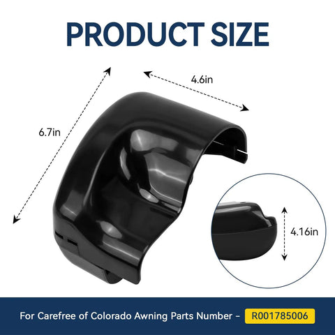 Essential RV Awning Motor Cover Kit Replacing Carefree R001785006 For Latitude Arm Hardware Parts Protection Ends Caps 6.7in ABS plastic