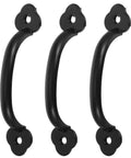 Vintage Metal Drawer Pulls Three Piece Set, Rustic Black Alloy Cabinet Handles with screws, smooth grip, old school style
