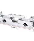Heavy Duty Drum Set Clamp Holder For Cowbell Bracket With 12cm Rod, silver iron mount for percussion setup, dimensions shown