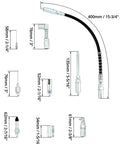 Nine Piece Grease Gun Tip Set With Universal Couplers For All Grease Lubrication Jobs Includes 15.5 Inch Flexible Hose 90 Degree Angled Coupler Needles Seals And Quick Connect Fittings in diagram view