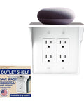 Double Wall Outlet Shelf With Cord Storage Strap To Declutter And Free Up Counter Space, Ideal For Alexa Echo Dot Or HomePod