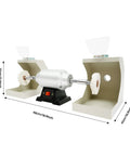 Slick Heavy Duty Workhorse Small Bench Buffing Grinder And Polishing Lathe Machine For Dental Lab, 48x41x32cm with two polishing wheels.