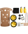 Arduino Compatible 2WD Smart Robot Car Chassis Kit With Speed Encoder For DIY Projects And Competitions components shown.