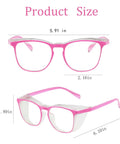 Women Safety Glasses With Side Shields Anti Fog Eye Protection For Nurses Adults Blue Light Blocking UV Shield Pink
