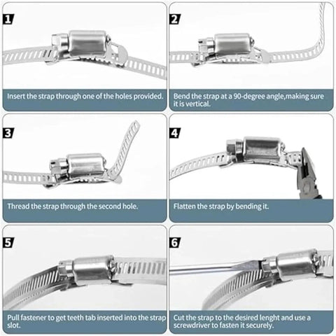 Premium 304 Stainless Steel Hose Clamps Kit With Adjustable Worm Gear Band Duct For Heavy Duty Mechanics And Rigged DIY Projects That Actually Grip Tight Under Pressure Without Slipping Ever Again. stainless steel hose clamp installation steps