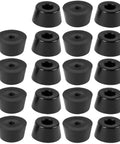 19 Pack Rubber Feet Bumpers With Metal Washers For Furniture And Cabinets, black bumpers with central holes, top angle view