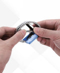 Hands adjusting Set Of 5 Blue Anti Static Wrist Straps For ESD Protection Adjustable 21 To 32 Cm Length 6.7 Inch Perimeter Wristbands