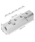 Lightweight Aluminum Pneumatic Block 40x40mm With G1/2 Inlet And G1/4 Outlet For Factory Automation Equipment
