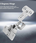 270 Degree Zinc Alloy Full Open Folding Cabinet Wardrobe Hinge in nickel-plated zinc alloy for furniture with smooth open-close