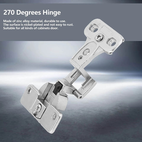 270 Degree Zinc Alloy Full Open Folding Cabinet Wardrobe Hinge in nickel-plated zinc alloy for furniture with smooth open-close