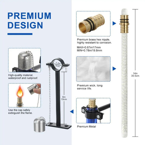 Wine Bottle Torch Kit For Outdoor Patio Lighting Wall Mount Holder With Wick Whiskey Bottle Torches Hardware Kit DIY
