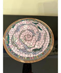 Handmade Broken Glass Mosaic Lazy Susan Centerpiece For Kitchen And Dining Table 10 Inch Turntable With Artsy Finish