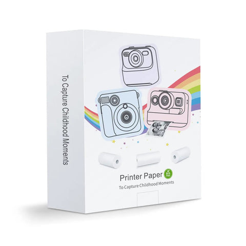 12 Rolls Instant Print Paper for Kids Cameras Refill Thermal Photo Paper Rolls 2.2 in by 20 ft box with white rolls
