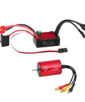 Beefed Up 2435 4800KV Brushless Motor And 25A Waterproof ESC Combo for 1/16 and 1/18 RC Trucks with aluminum heatsink, side view
