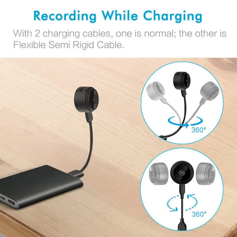 Hidden Camera For Home Security 1080p HD Mini Spy Camera WiFi Wireless Indoor Nanny Cam A10 Plus charging with cable
