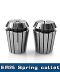 Heavy Duty ER25 And ER32 Collet Chuck With 1To20Mm Holders For CNC Milling Lathe Tools showing two ER25 spring collets in steel.