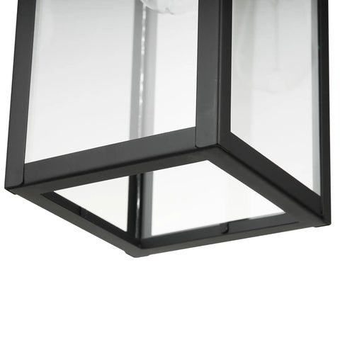 Base of Outdoor Pendant Light One Light In Matte Black With Clear Glass Shade E26 Base Socket Ceiling Hanging Fixture For Porch