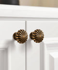 Antique Brass Cabinet Knobs 10 Pack For Kitchen Cabinets And Dresser Drawers Zinc Alloy Hardware Pulls With Vintage Floral Design