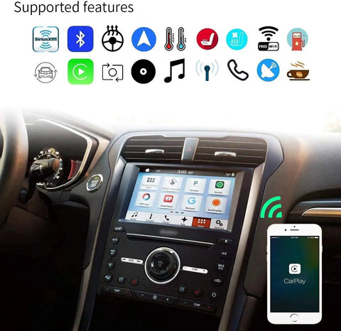 Ford Mustang Sync 2 To Sync 3 Upgrade Kit Plug And Play Wireless CarPlay 3.4 Interface And 8 Inch Capacitive Touch Screen in car