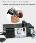 Top Tier Automatic Wire Terminal Crimping Tool, Multifunction Electric Plier Machine with 7 die sets and control panel.